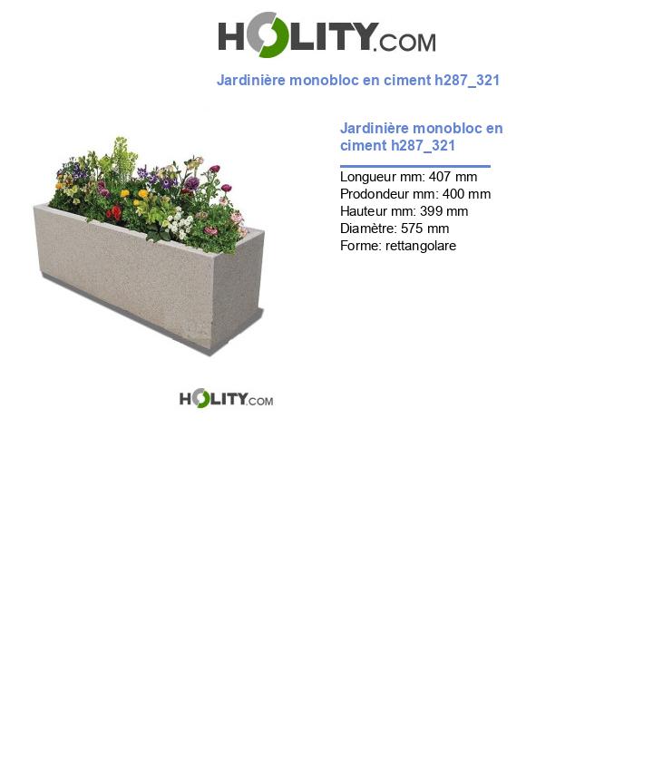 Jardinière monobloc en ciment h287_321