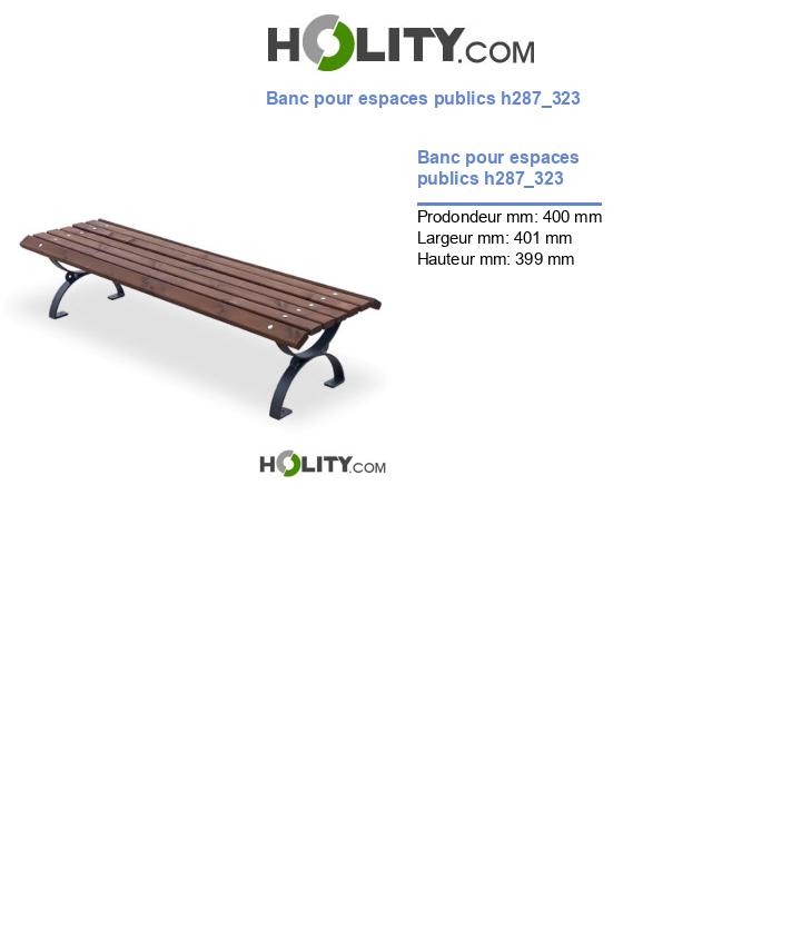 Banc pour espaces publics h287_323