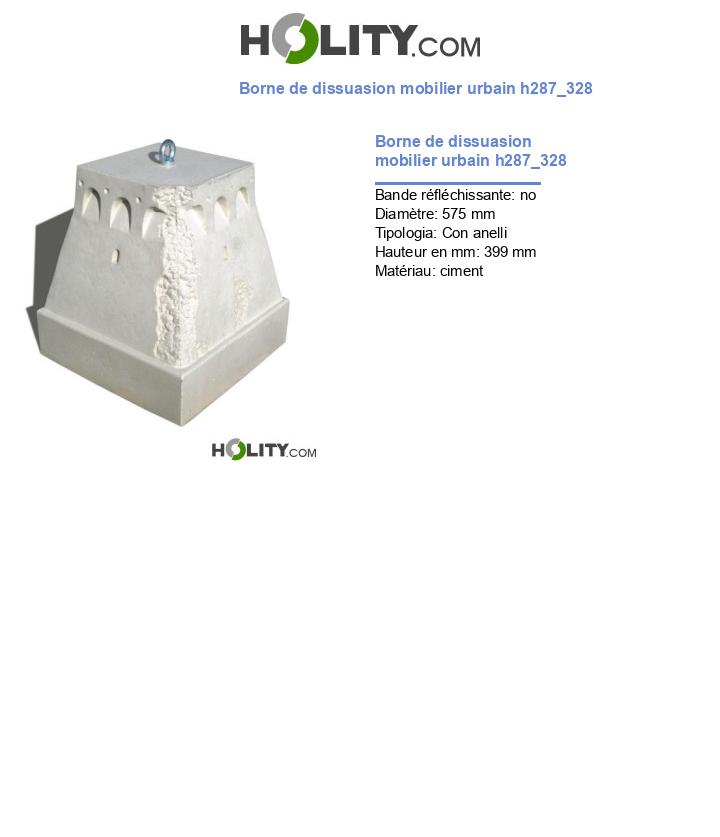 Borne de dissuasion mobilier urbain h287_328