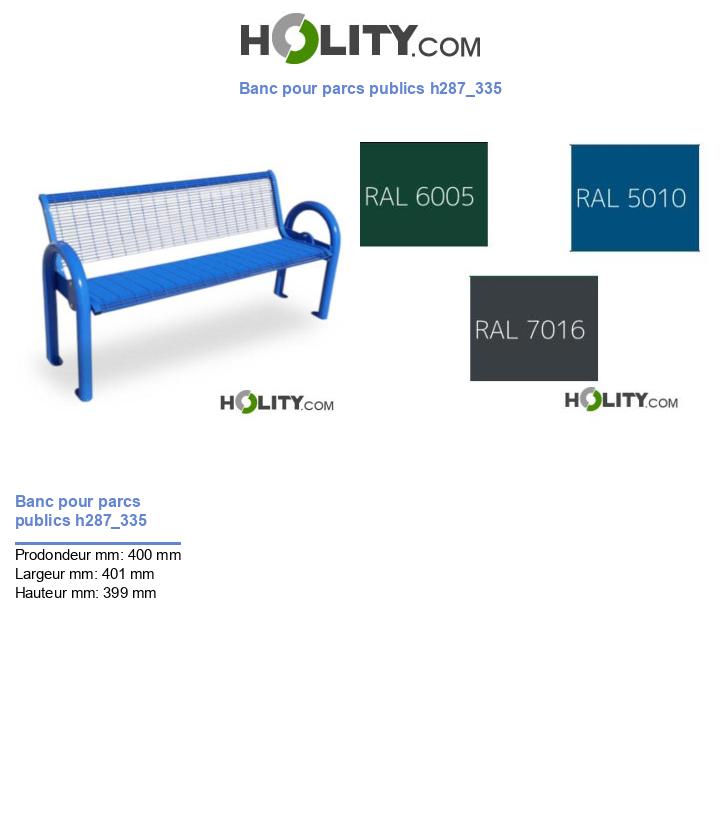 Banc pour parcs publics h287_335