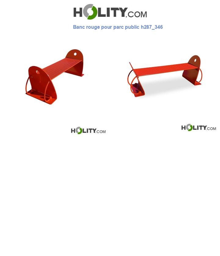 Banc rouge pour parc public h287_346
