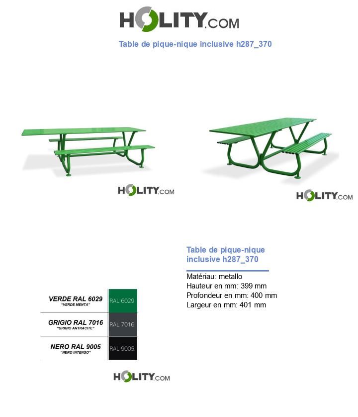 Table de pique-nique inclusive h287_370
