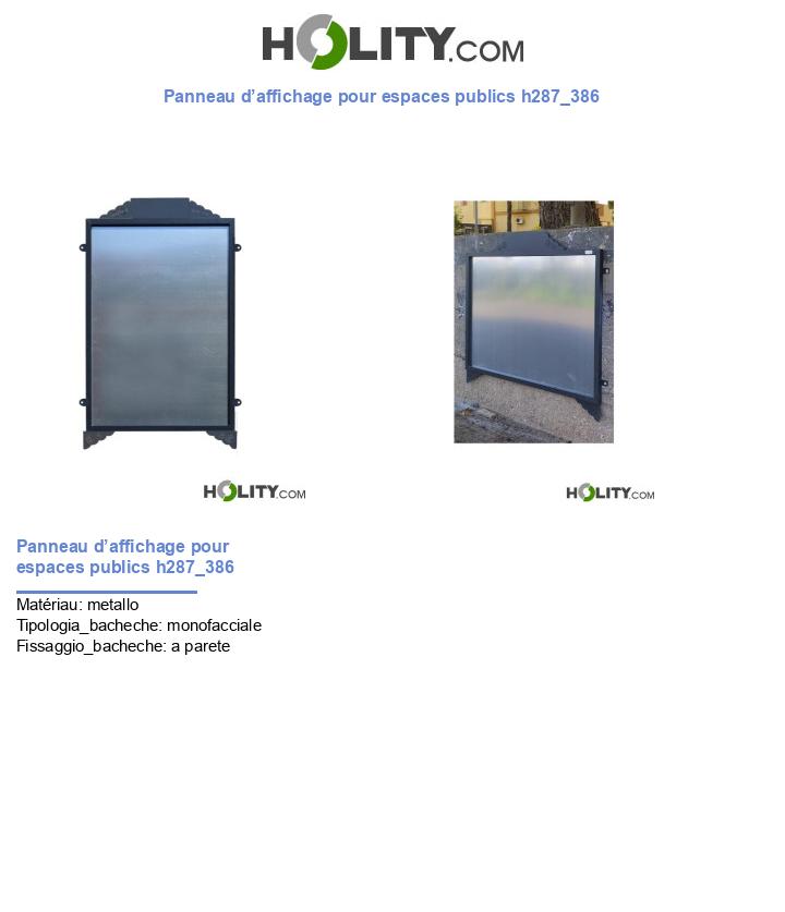 Panneau d’affichage pour espaces publics h287_386