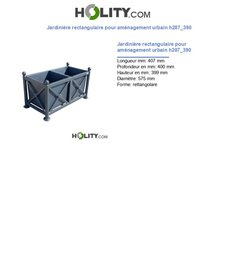Jardinière rectangulaire pour aménagement urbain h287_390
