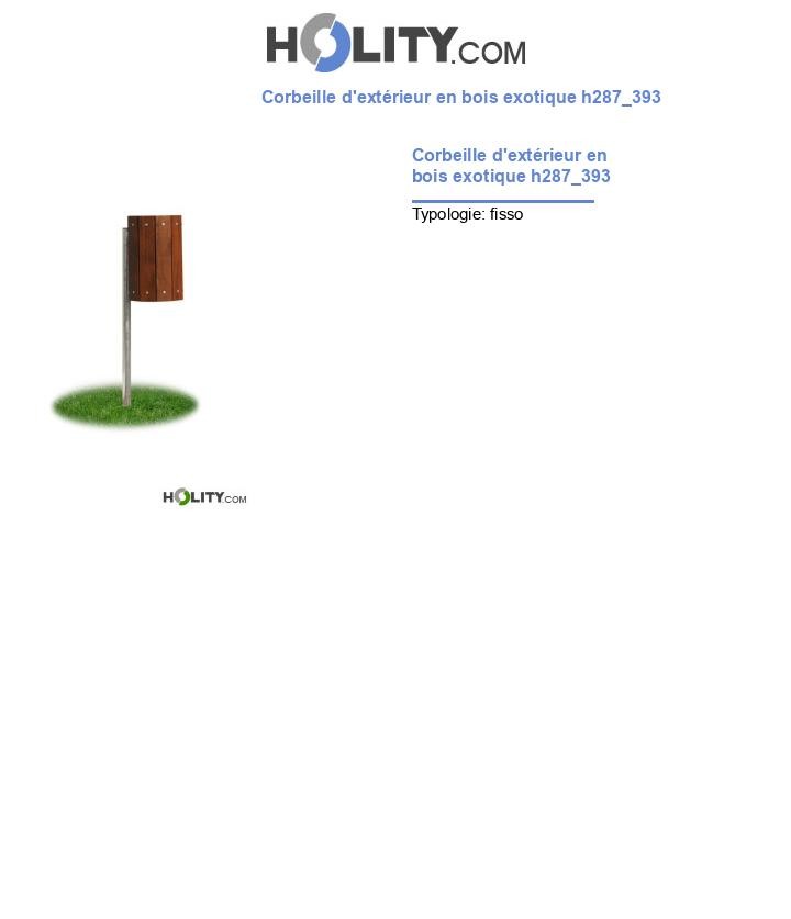 Corbeille d'extérieur en bois exotique h287_393