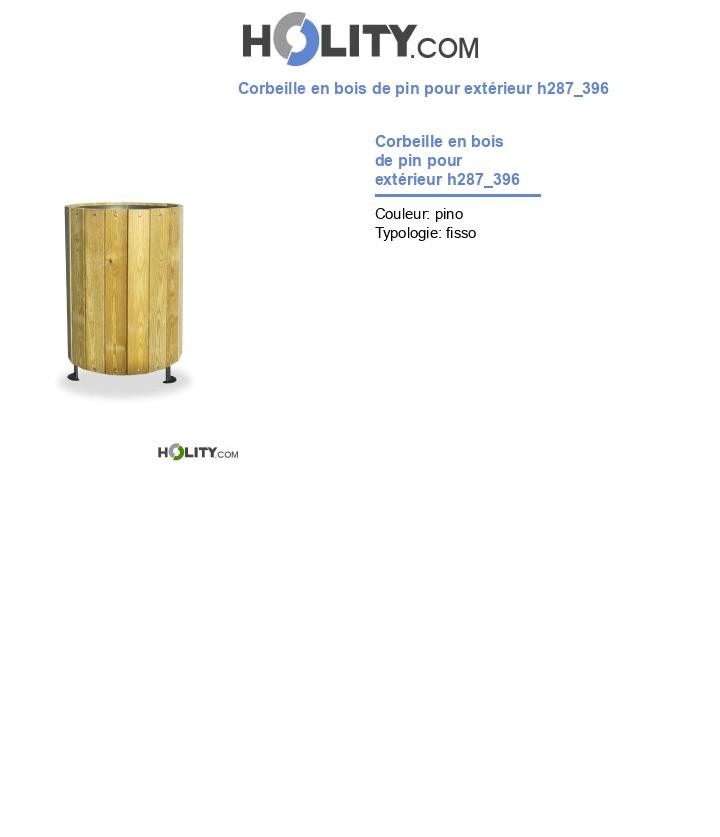 Corbeille en bois de pin pour extérieur h287_396