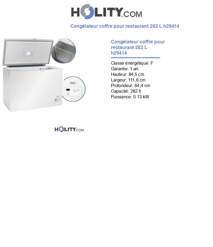 Congélateur coffre pour restaurant 282 L h29414