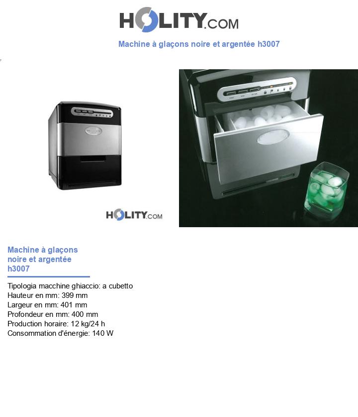 Machine à glaçons noire et argentée h3007