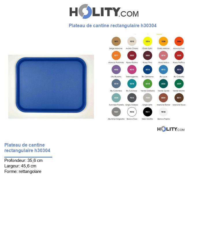 Plateau de cantine rectangulaire h30304
