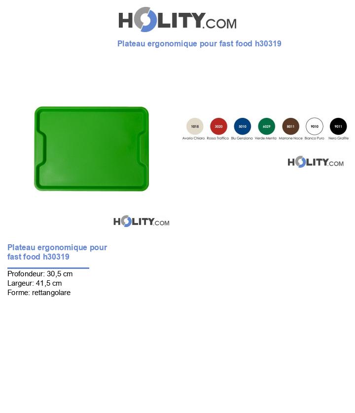 Plateau ergonomique pour fast food h30319