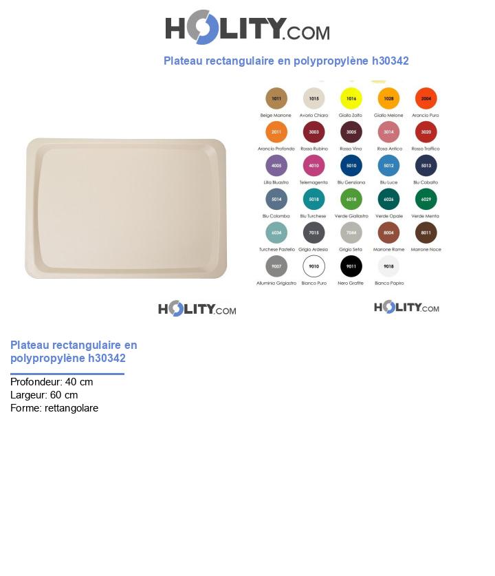 Plateau rectangulaire en polypropylène h30342