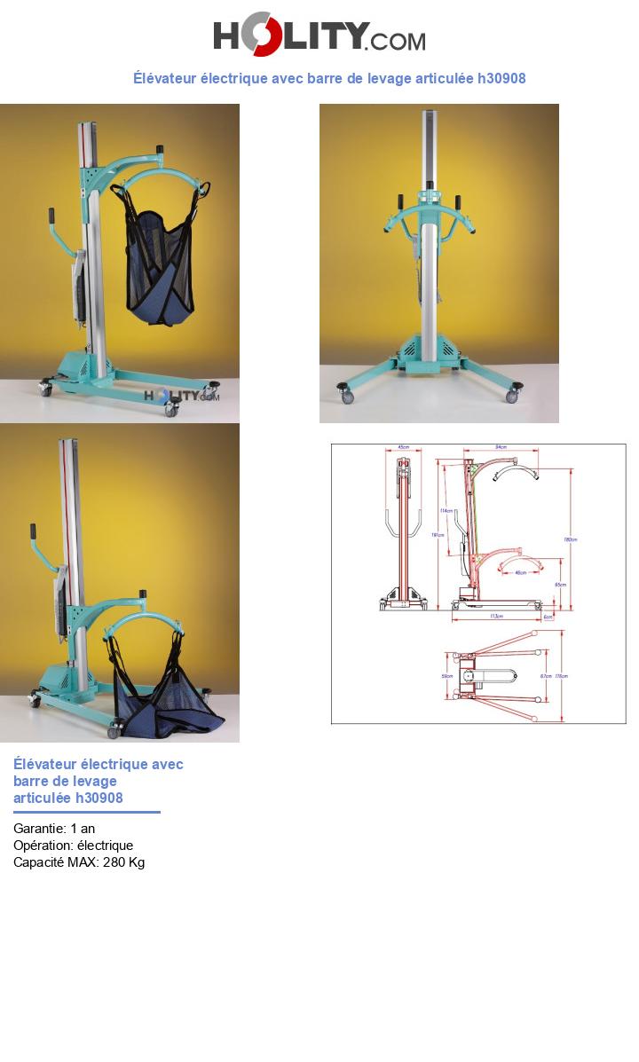 Élévateur électrique avec barre de levage articulée h30908