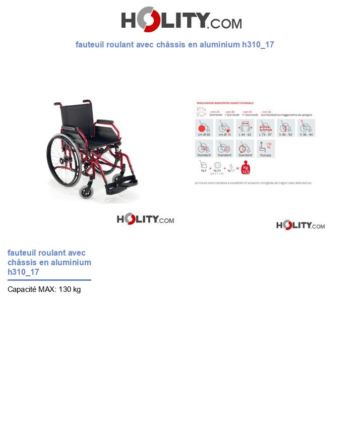 fauteuil roulant avec châssis en aluminium h310_17