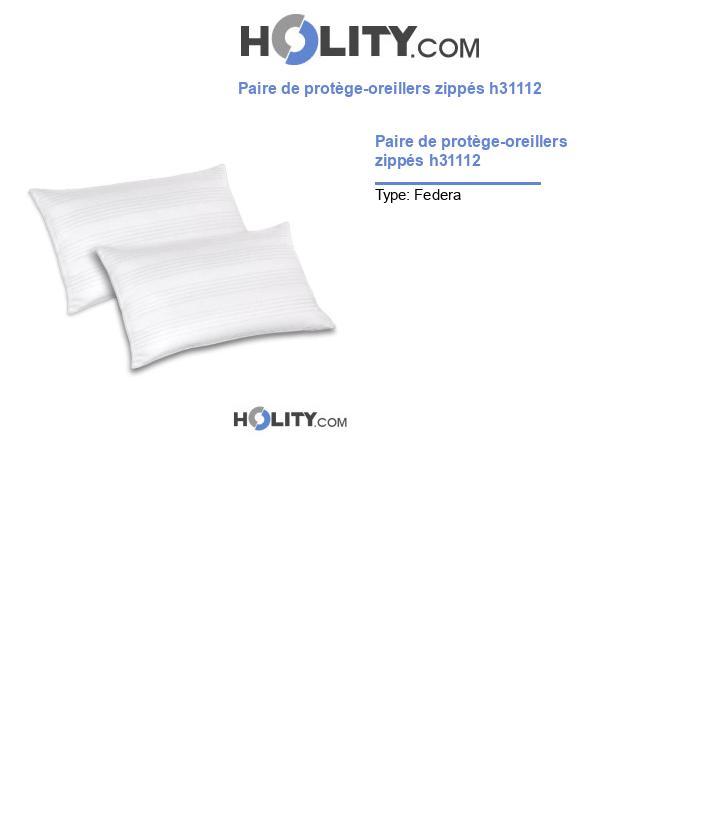 Paire de protège-oreillers zippés h31112