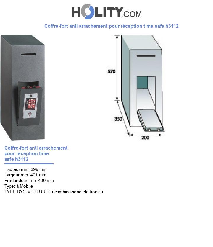 Coffre-fort anti arrachement pour réception time safe h3112