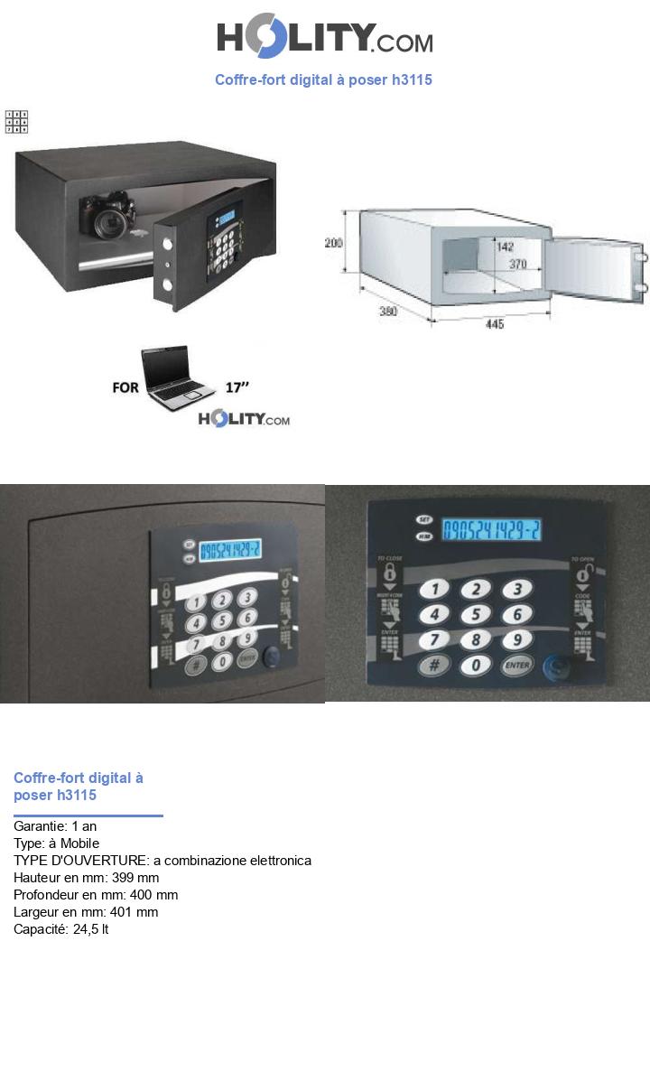 Coffre-fort digital à poser h3115