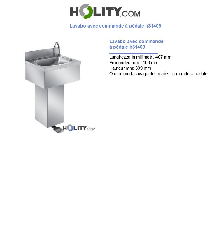 Lavabo avec commande à pédale h31409