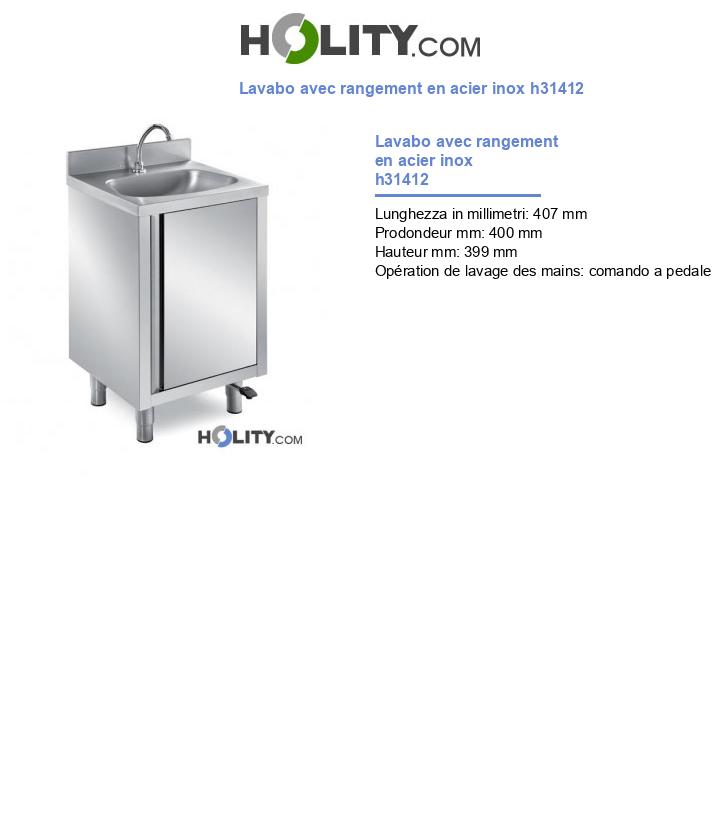 Lavabo avec rangement en acier inox h31412