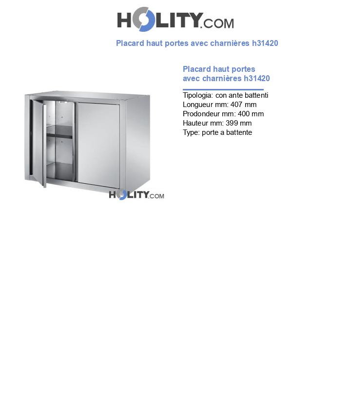 Placard haut portes avec charnières h31420