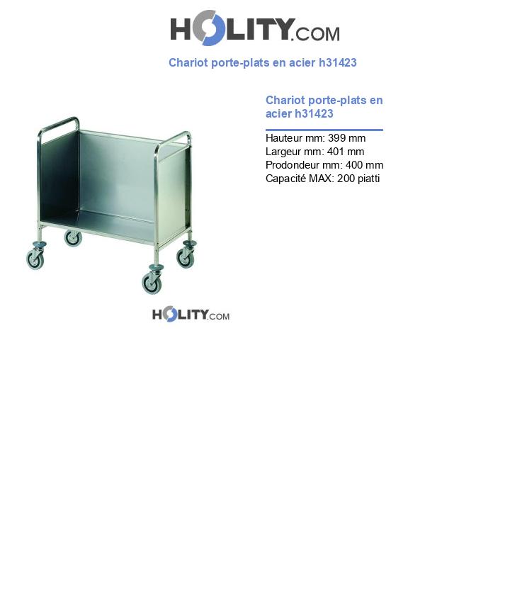 Chariot porte-plats en acier h31423