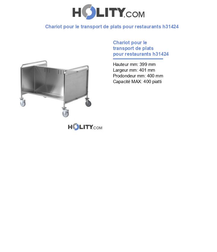 Chariot pour le transport de plats pour restaurants h31424