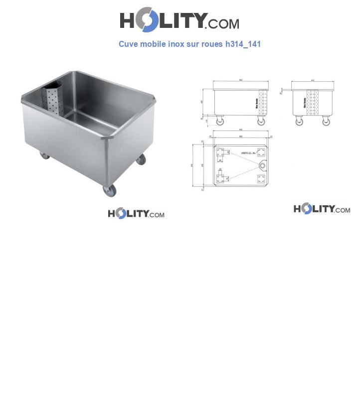 Cuve mobile inox sur roues h314_141