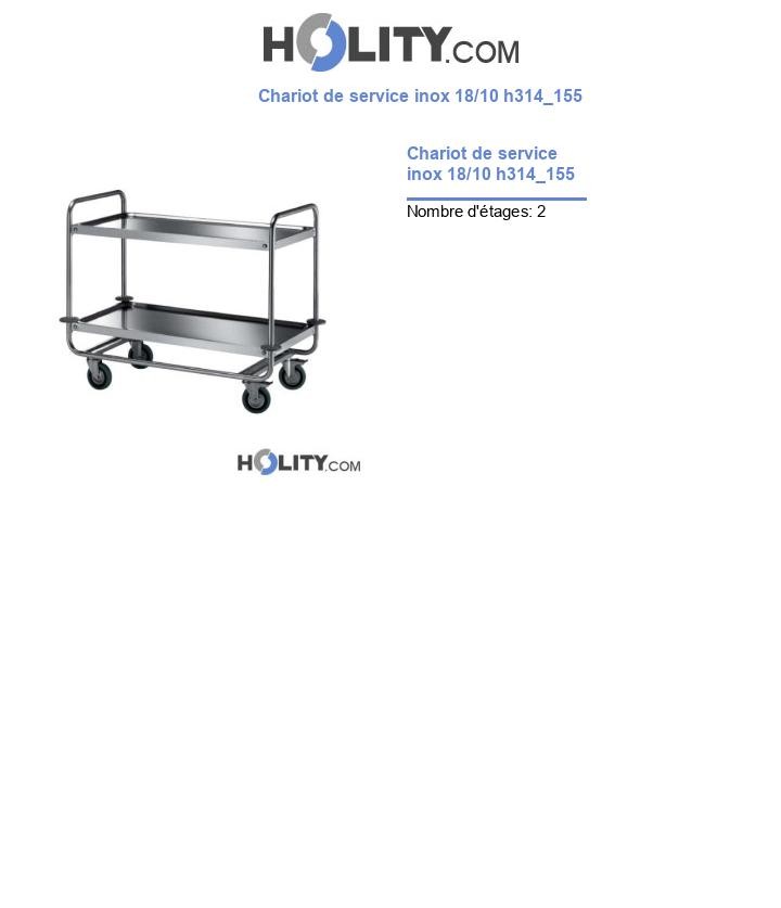 Chariot de service inox 18/10 h314_155