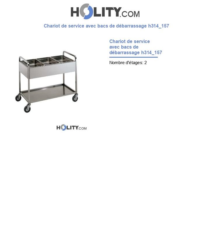 Chariot de service avec bacs de débarrassage h314_157