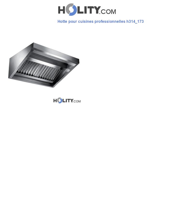 Hotte pour cuisines professionnelles h314_173