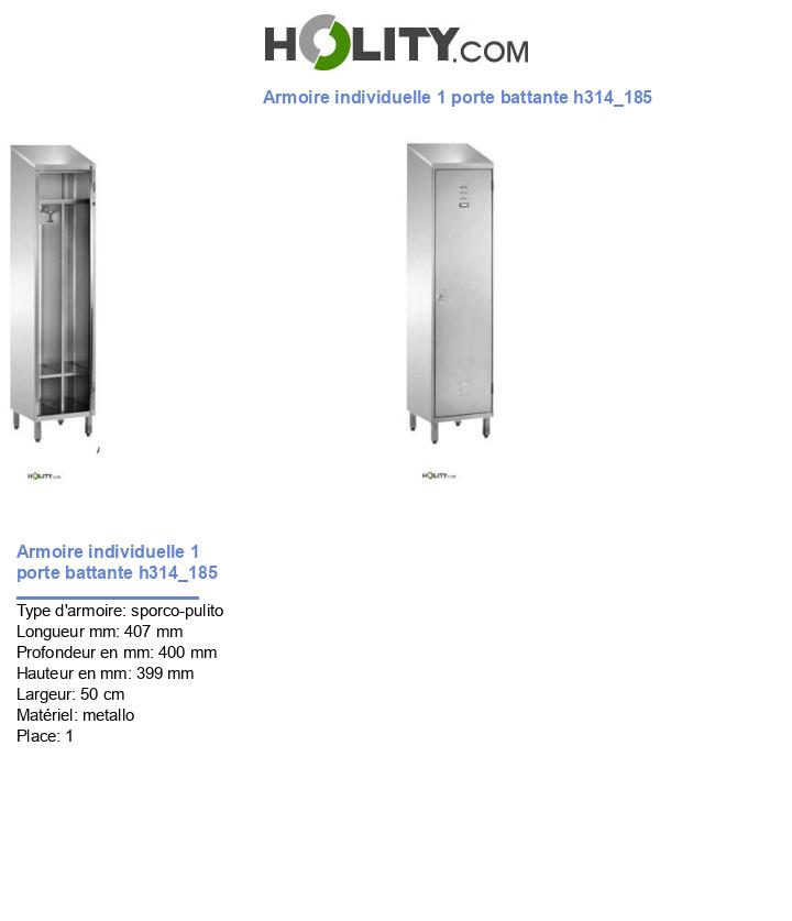 Armoire individuelle 1 porte battante h314_185