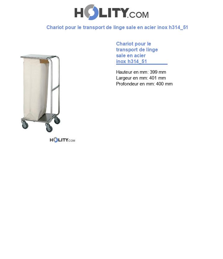 Chariot pour le transport de linge sale en acier inox h314_51