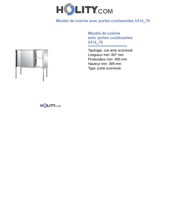 Meuble de cuisine avec portes coulissantes h314_76