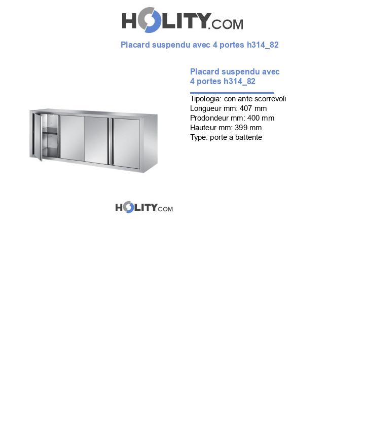 Placard suspendu avec 4 portes h314_82