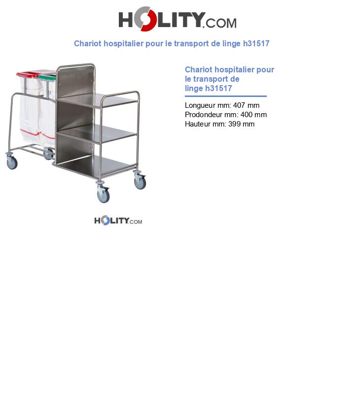 Chariot hospitalier pour le transport de linge h31517