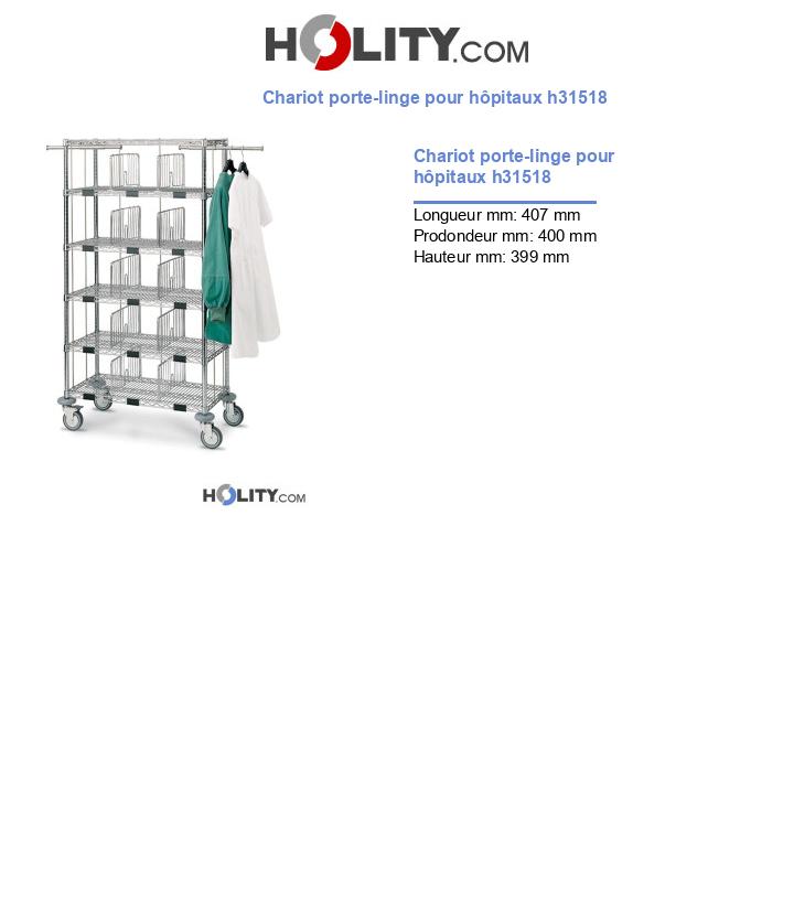 Chariot porte-linge pour hôpitaux h31518