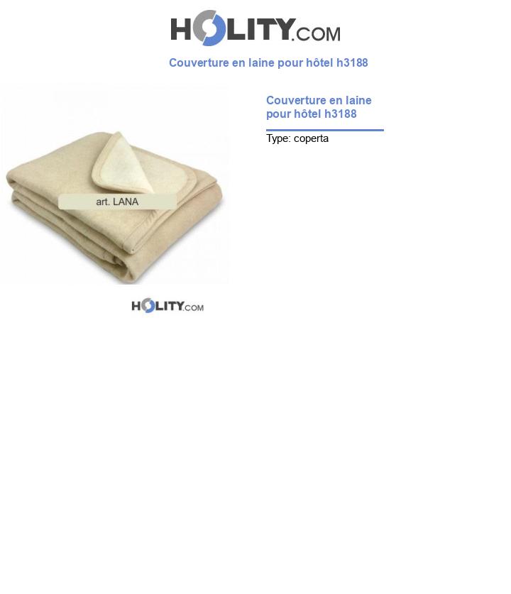Couverture en laine pour hôtel h3188