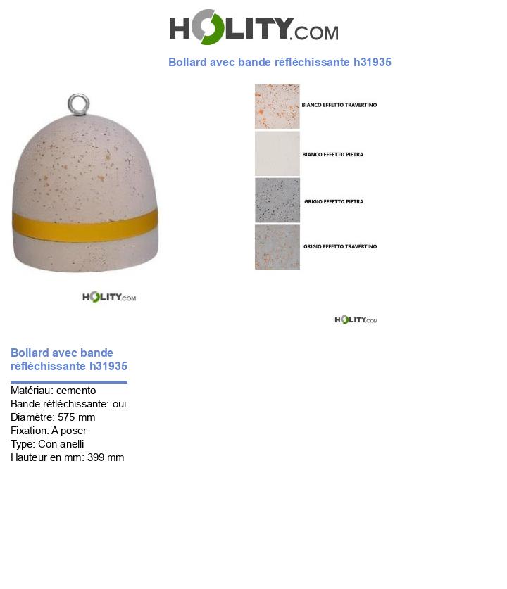 Bollard avec bande réfléchissante h31935