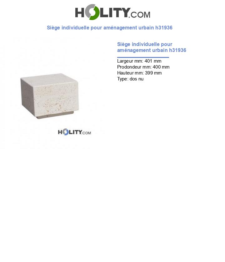 Siège individuelle pour aménagement urbain h31936