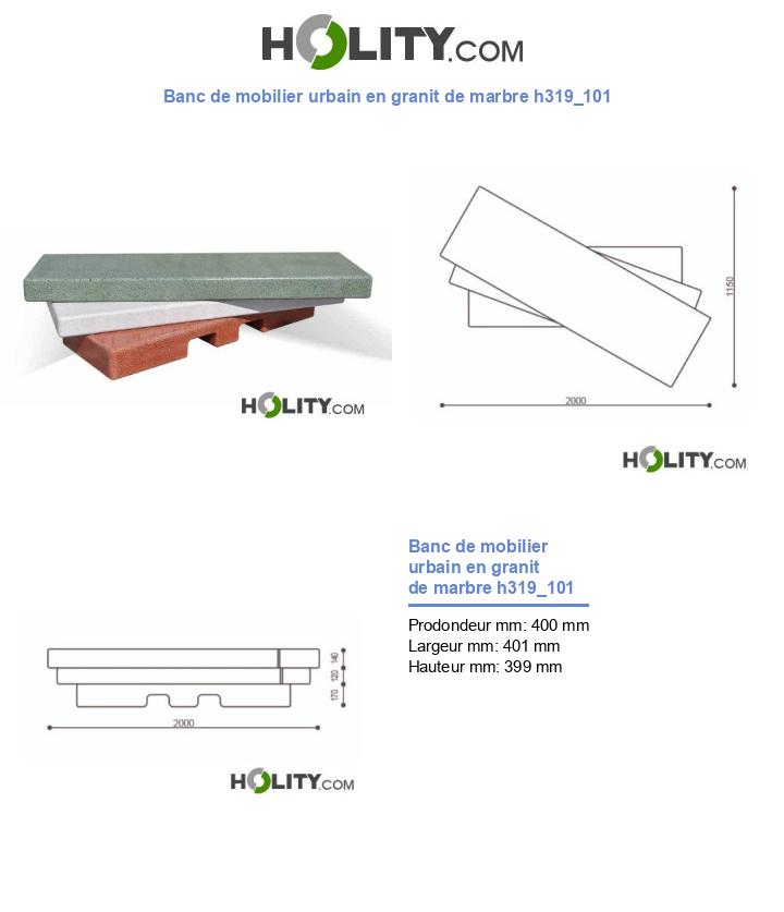 Banc de mobilier urbain en granit de marbre h319_101