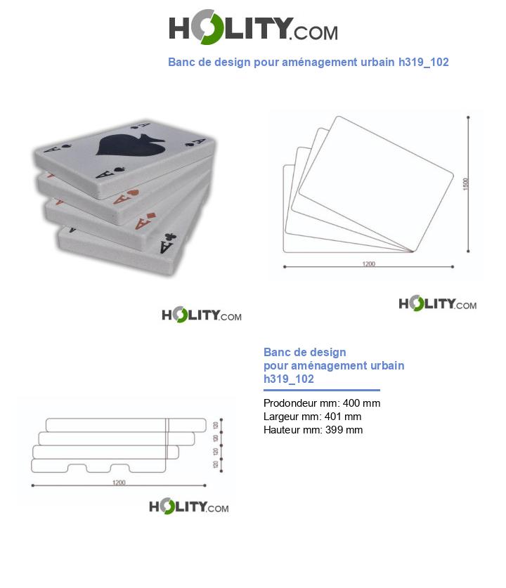 Banc de design pour aménagement urbain h319_102