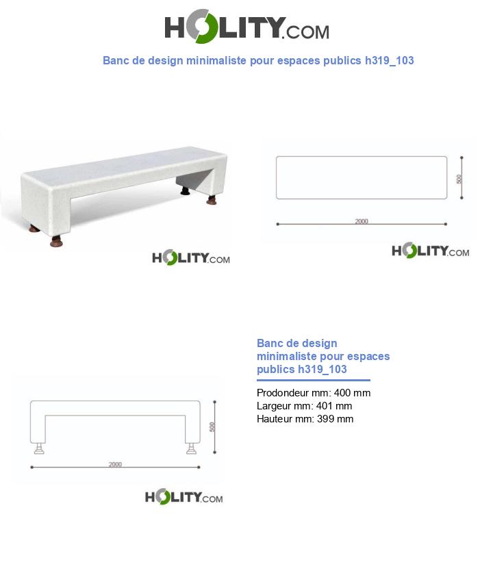 Banc de design minimaliste pour espaces publics h319_103