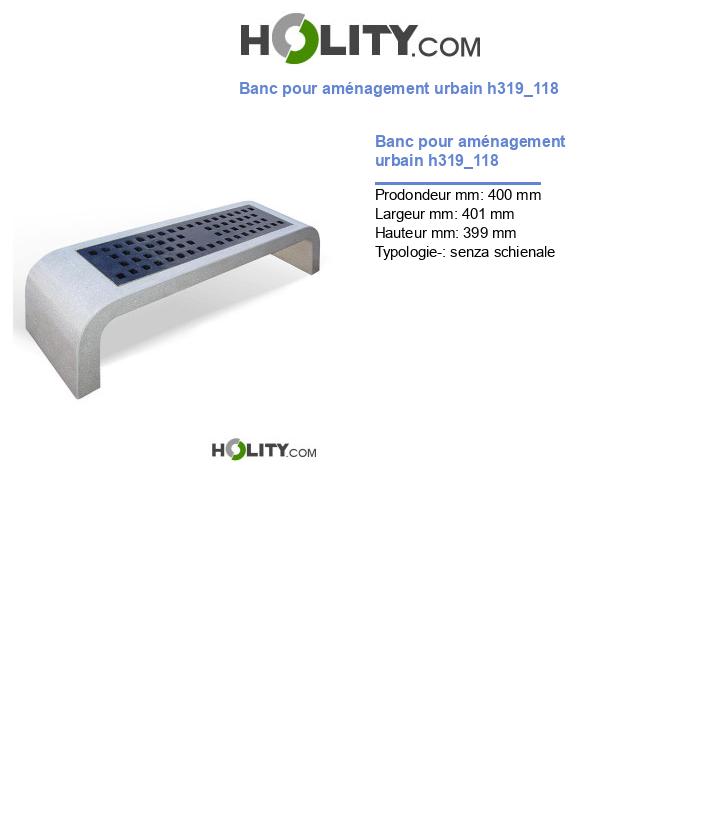 Banc pour aménagement urbain h319_118