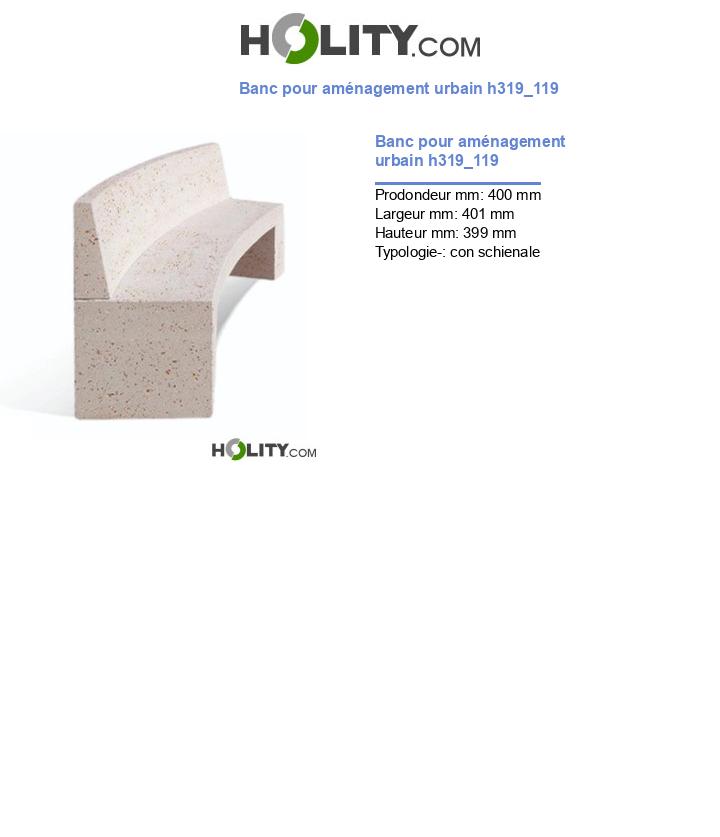 Banc pour aménagement urbain h319_119