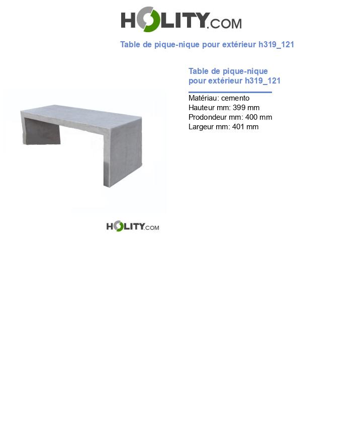 Table de pique-nique pour extérieur h319_121