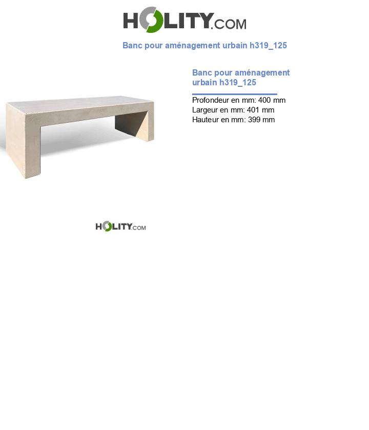 Banc pour aménagement urbain h319_125