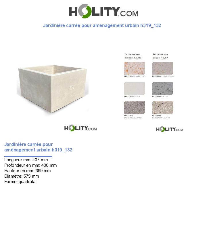 Jardinière carrée pour aménagement urbain h319_132