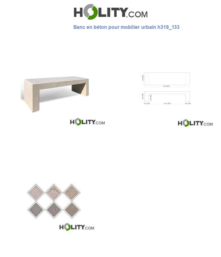 Banc en béton pour mobilier urbain h319_133