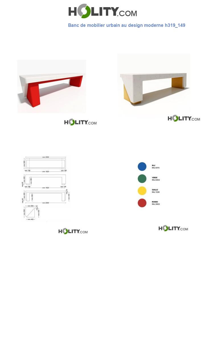 Banc de mobilier urbain au design moderne h319_149