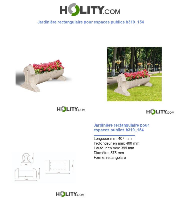 Jardinière rectangulaire pour espaces publics h319_154