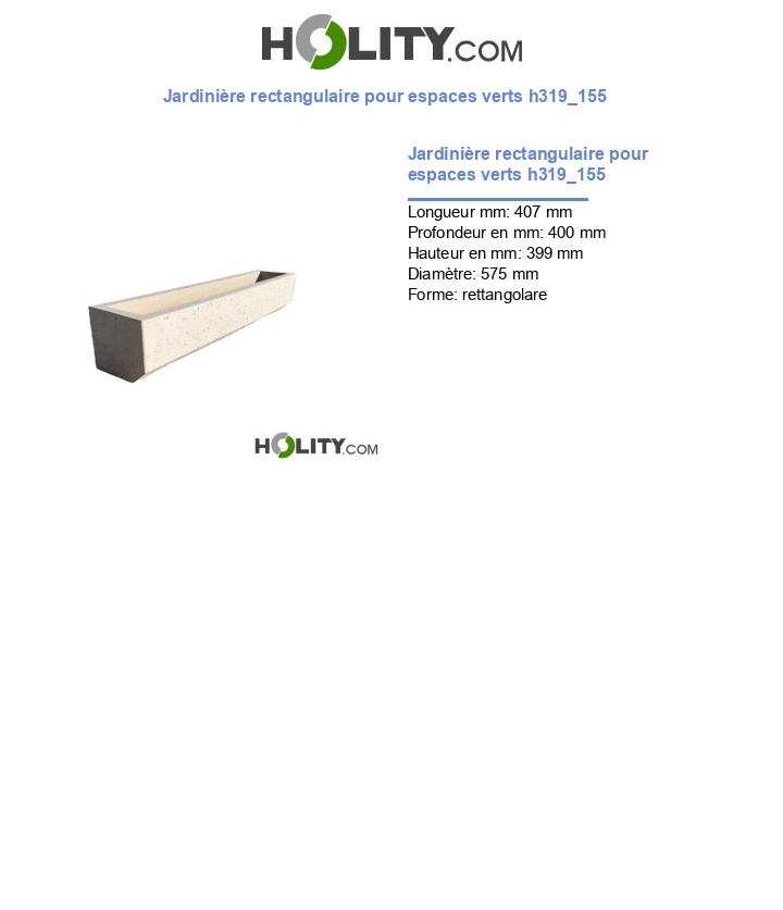 Jardinière rectangulaire pour espaces verts h319_155